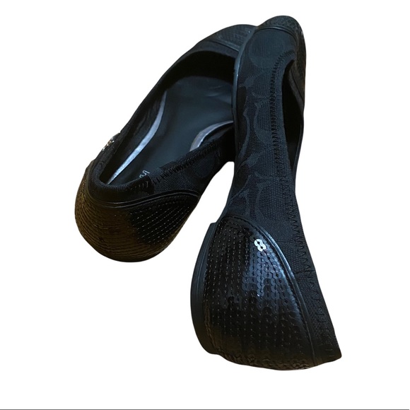 Coach Black Sequins Round Toe Ballet Flats Black Size 7 NEW - Picture 3 of 6